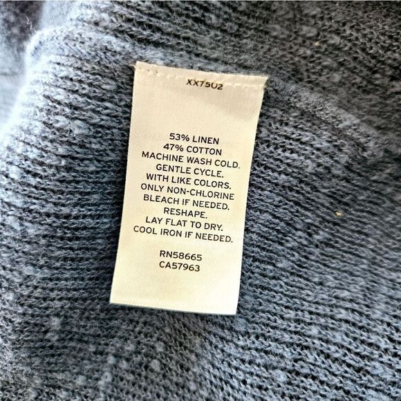 Caslon Linen Cotton Blend Open-Front Lightweight Sweater Cardigan Blue Ensign M - Picture 6 of 8